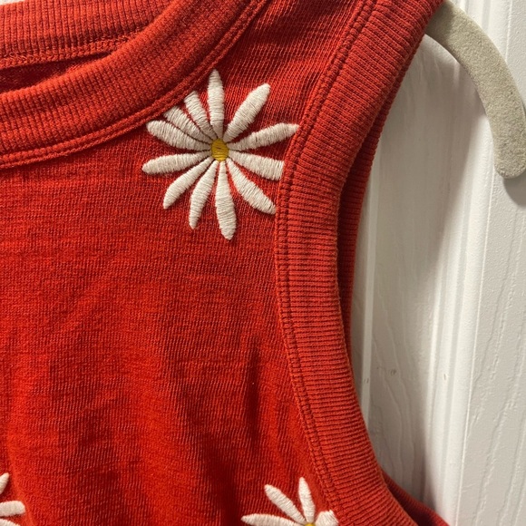 LOFT Red Tank Top with Daisy Embroidery - Picture 7 of 8